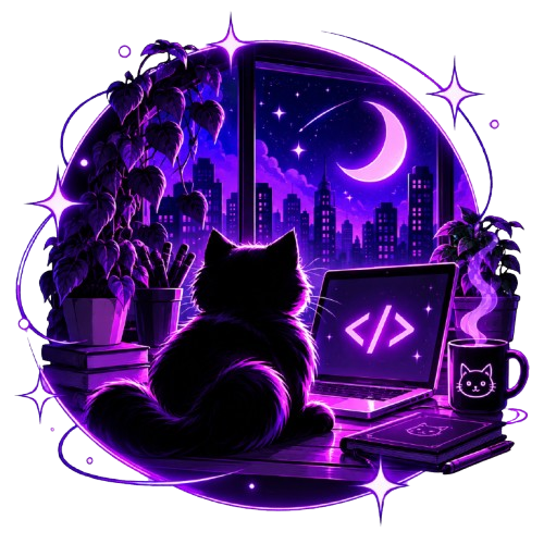 Gato programando en Angelik Web